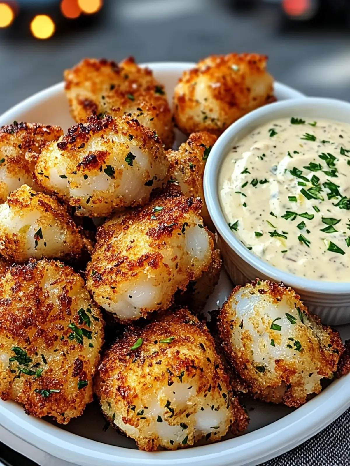Crispy Garlic Cod Bites with Zesty Lemon Herb Dip Delight 4 Crispy Garlic Cod Bites with Creamy Lemon Herb Dip