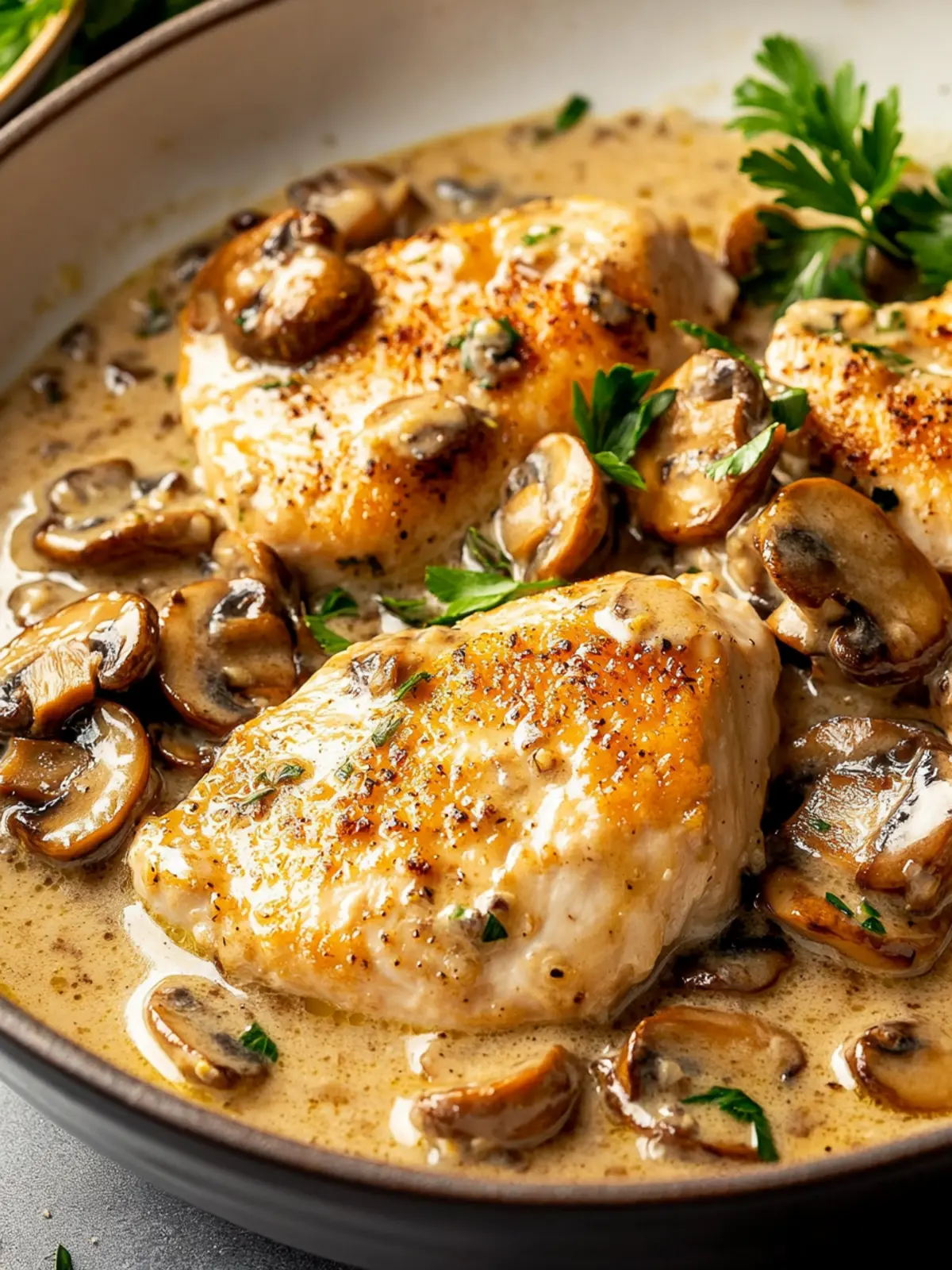 Savory Chicken with Garlic Mushroom Sauce in Just 30 Minutes 4 hicken with Garlic Mushroom Sauce