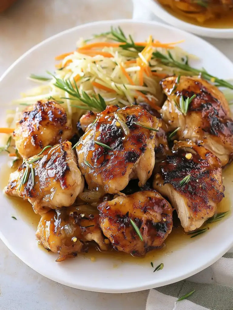 Sticky Honey Mustard Chicken Thighs