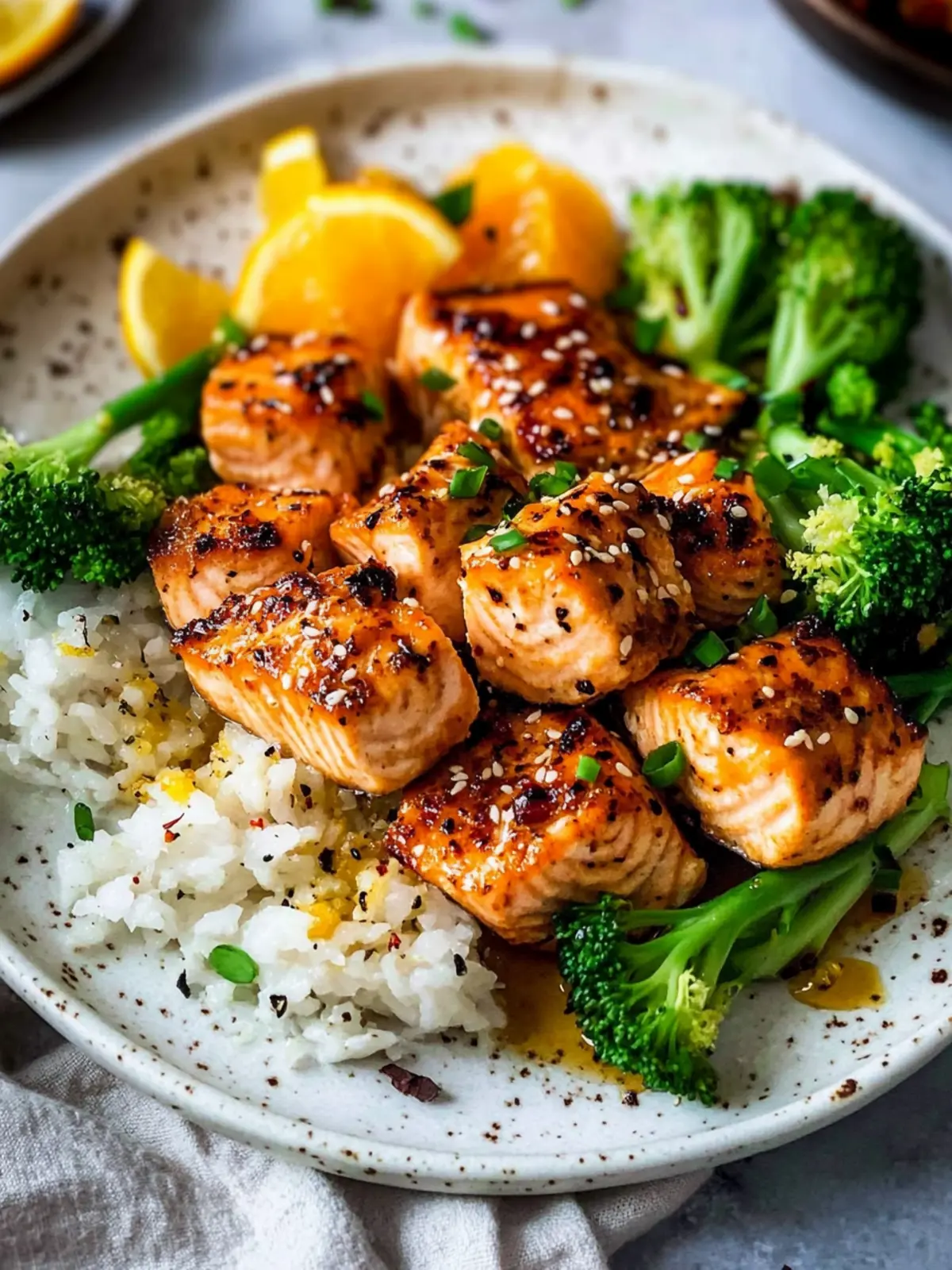 Delicious Pan Fried Orange Salmon with Rice and Broccoli 5 Pan Fried Orange Salmon