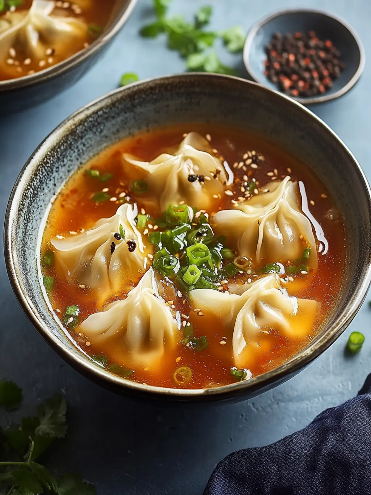 Wonton Soup with Spicy Broth