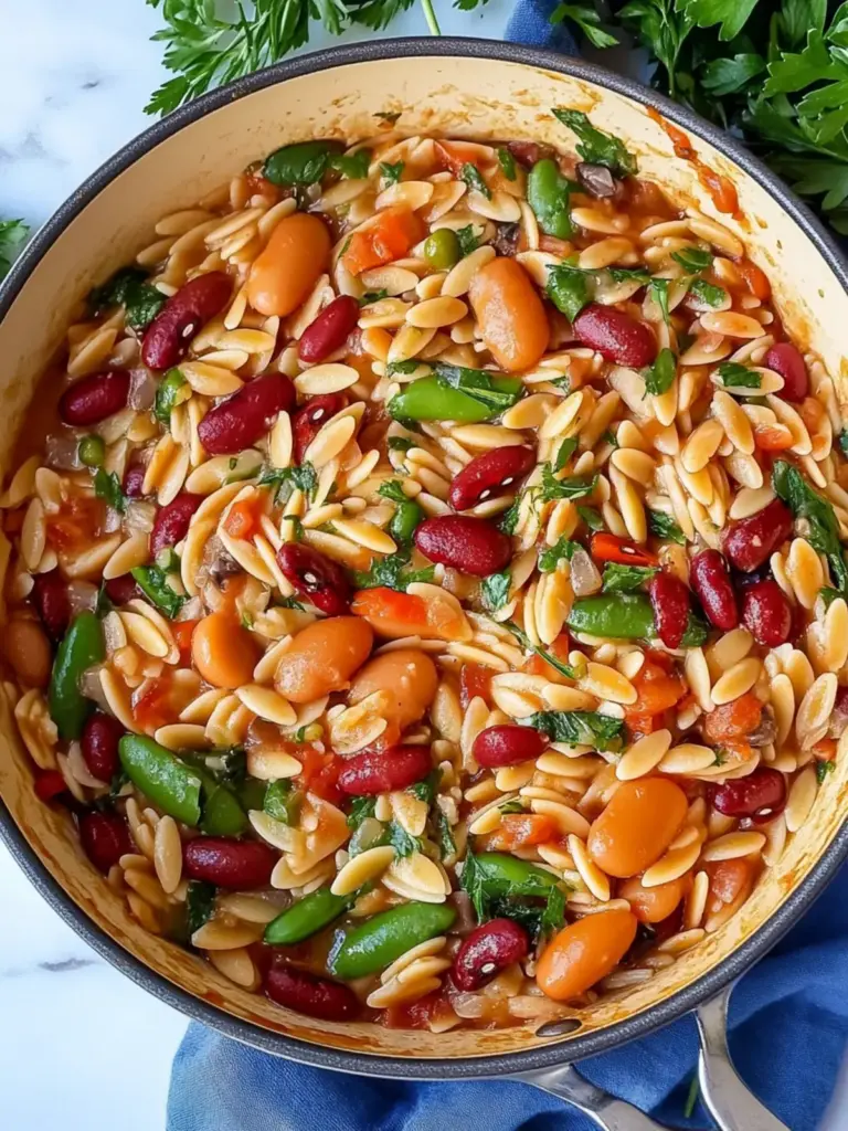 Mediterranean Orzo and Beans