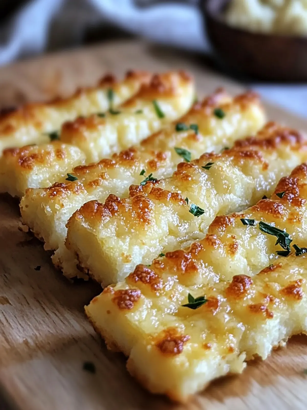 Cheesy Keto Cauliflower Garlic Breadsticks