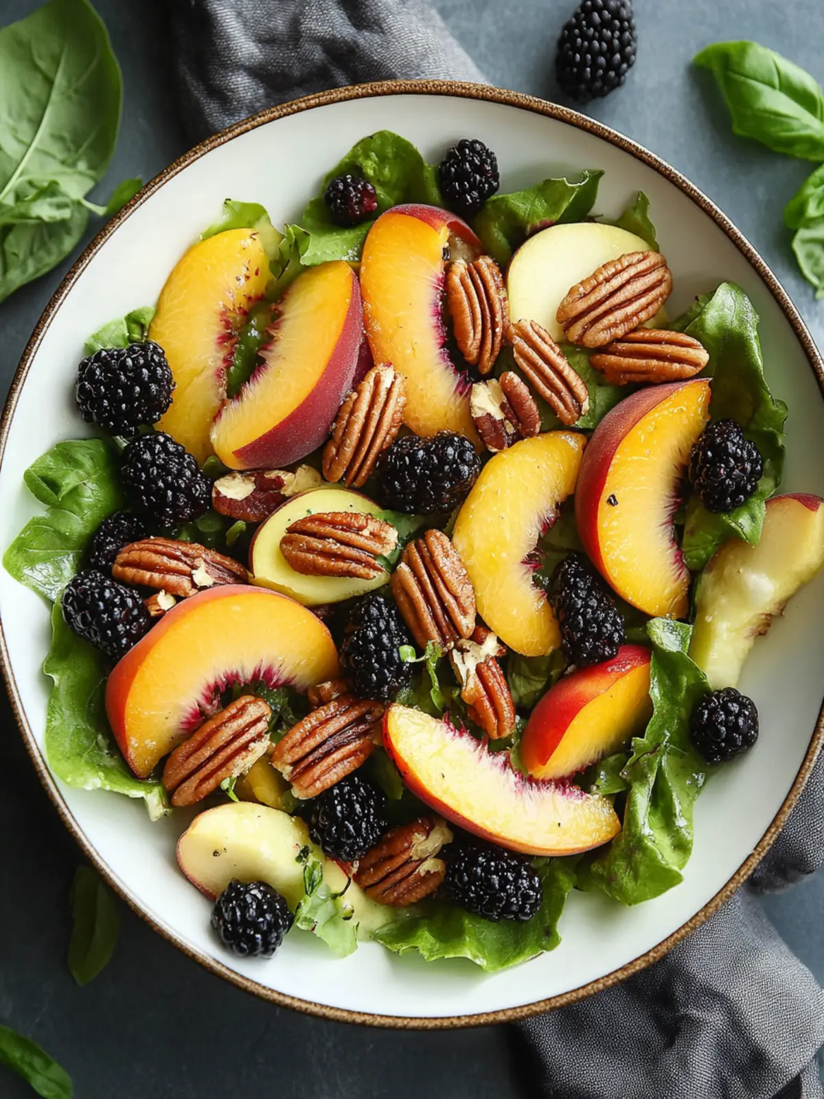 Grilled Peach Salad With Pecans and Blackberries: A Summer Delight 3 Grilled Peach Salad With Pecans and Blackberries