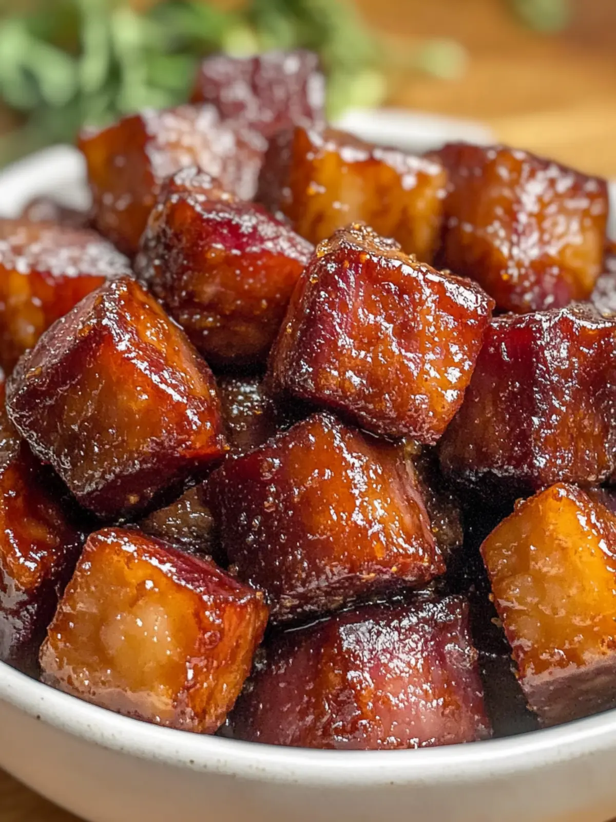 Sticky Brown Sugar Ham Cubes