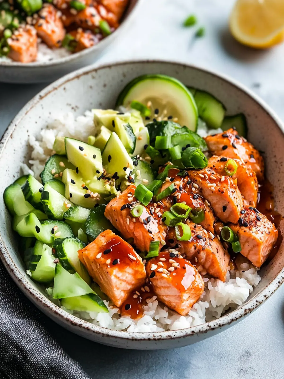 Zesty Honey Sriracha Salmon Bowls Perfect for Any Night! 3 Honey Sriracha Salmon Bowls