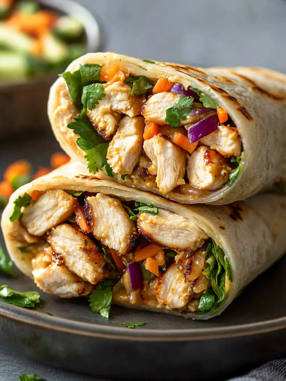 Thai Peanut Chicken Wrap