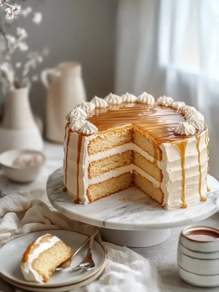 Bakery-Style Oven-Baked Salted Caramel Cake Recipe