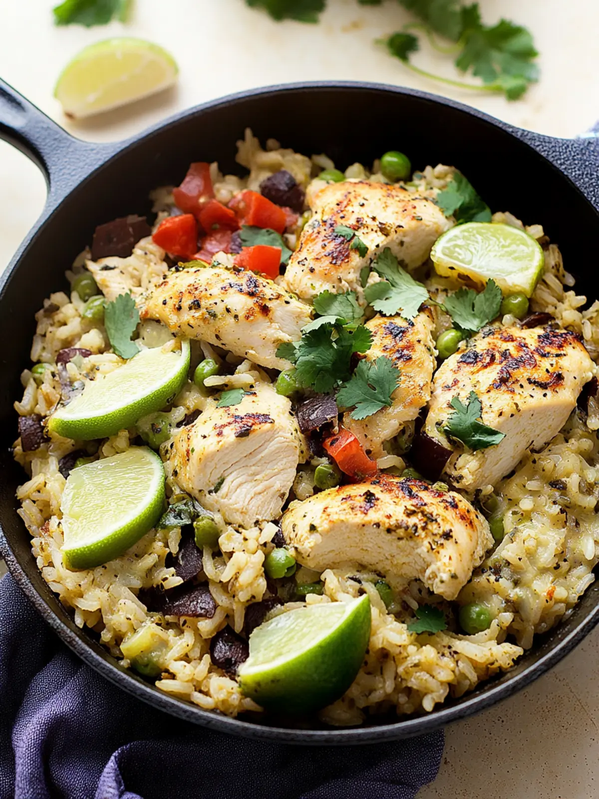 Salsa Verde Chicken & Rice Skillet