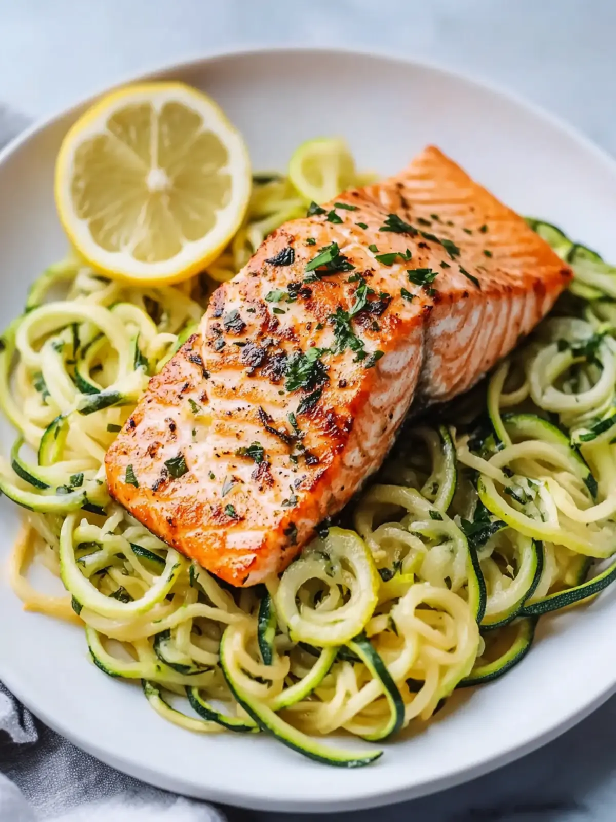 One Pan Lemon Garlic Butter Salmon with Zucchini Noodles Delight 3 One Pan Lemon Garlic Butter Salmon and Zucchini Noodles