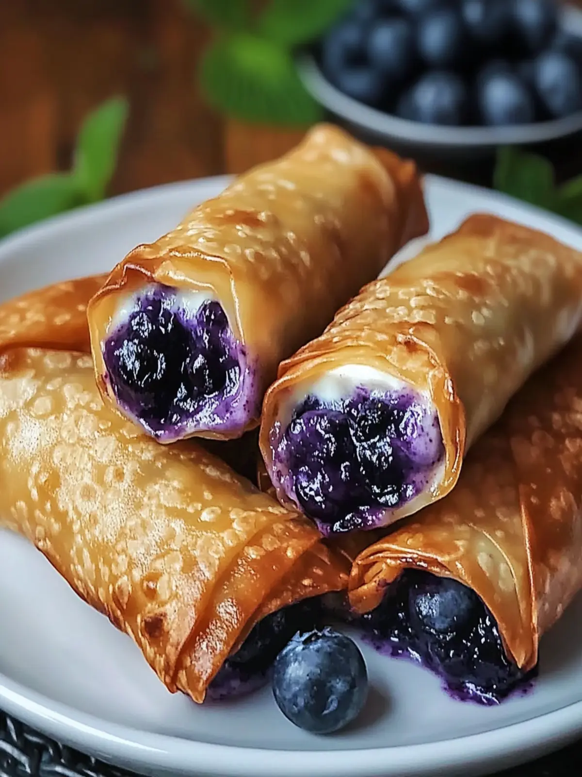 Blueberry Cream Cheese Egg Rolls
