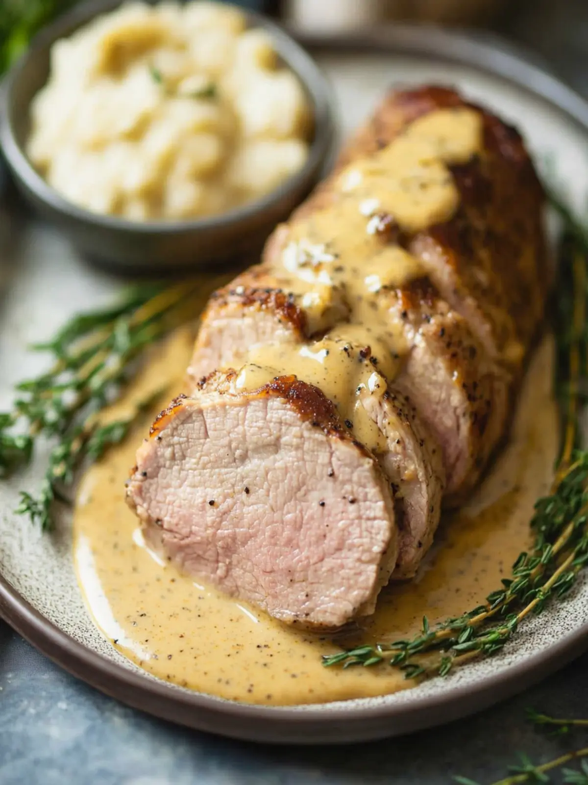 Pork Tenderloin with Mustard Sauce