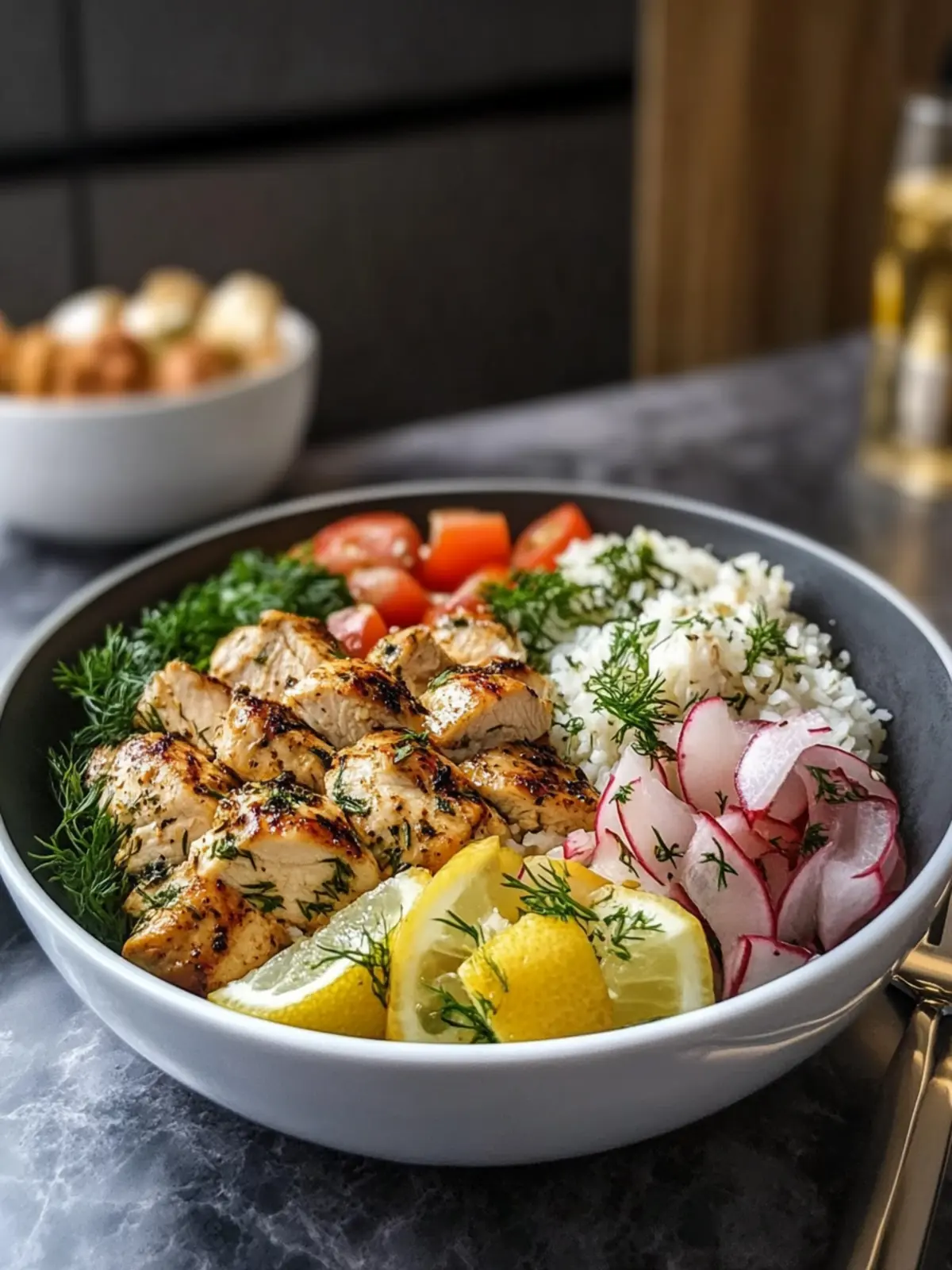 Lemon Dill Chicken Bowl: Enjoy a Low Carb High Protein Meal 3 Lemon Dill Chicken Bowl – Low Carb High Protein Mediterranean Recipe