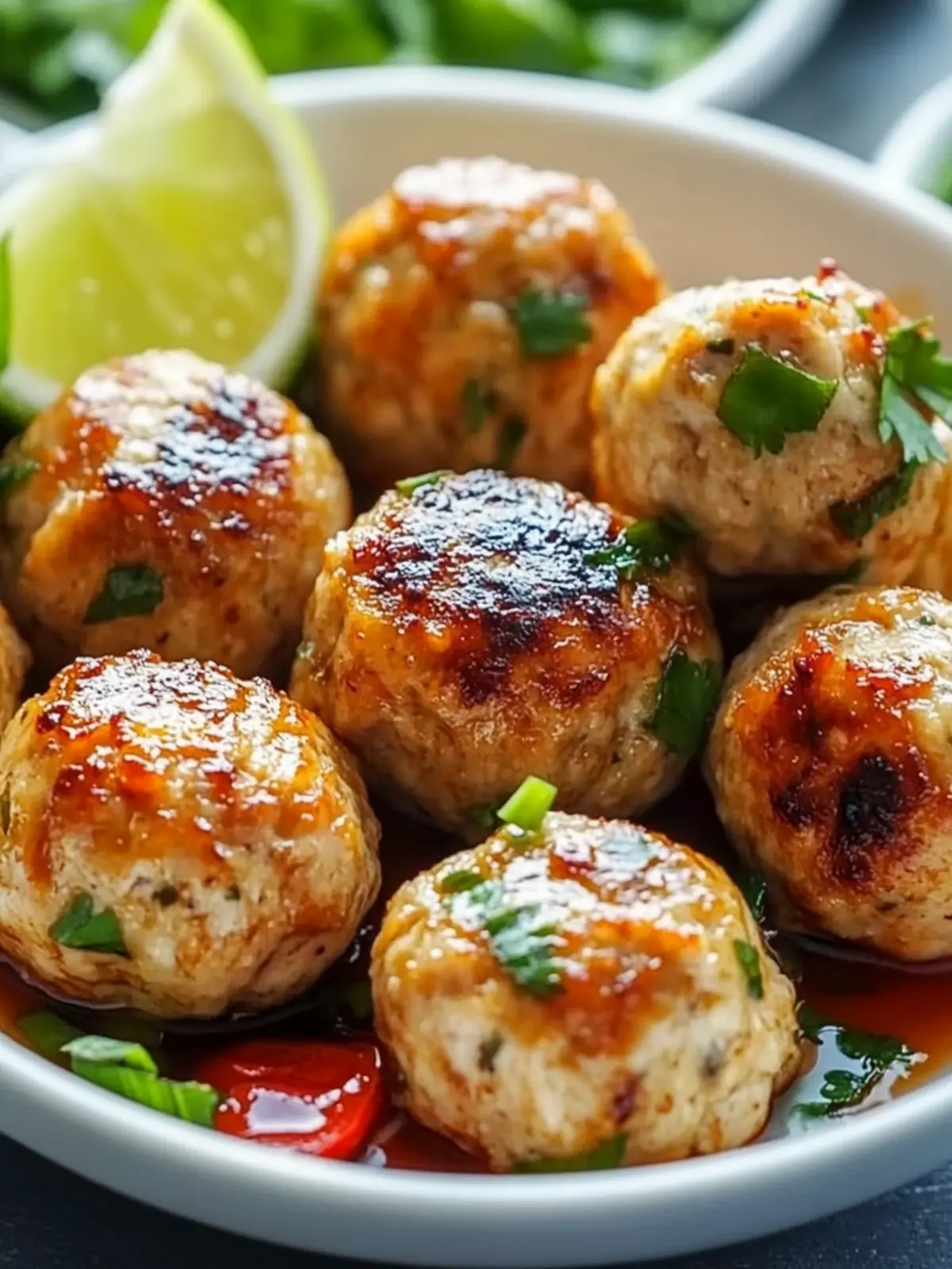 Savory Thai Baked Chicken Meatballs for Easy Weeknight Dinners 2 Thai Baked Chicken Meatballs