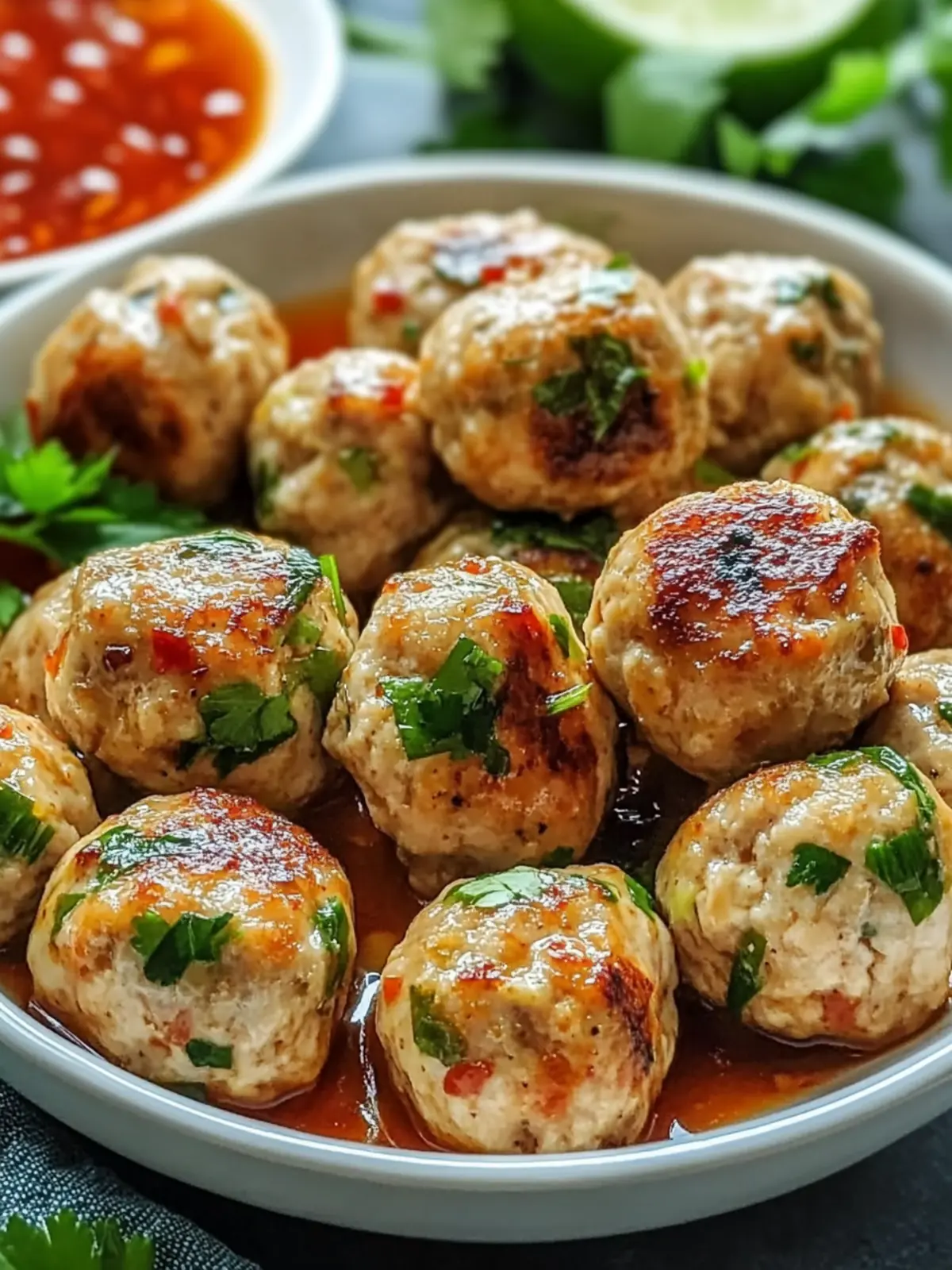 Savory Thai Baked Chicken Meatballs for Easy Weeknight Dinners 5 Thai Baked Chicken Meatballs