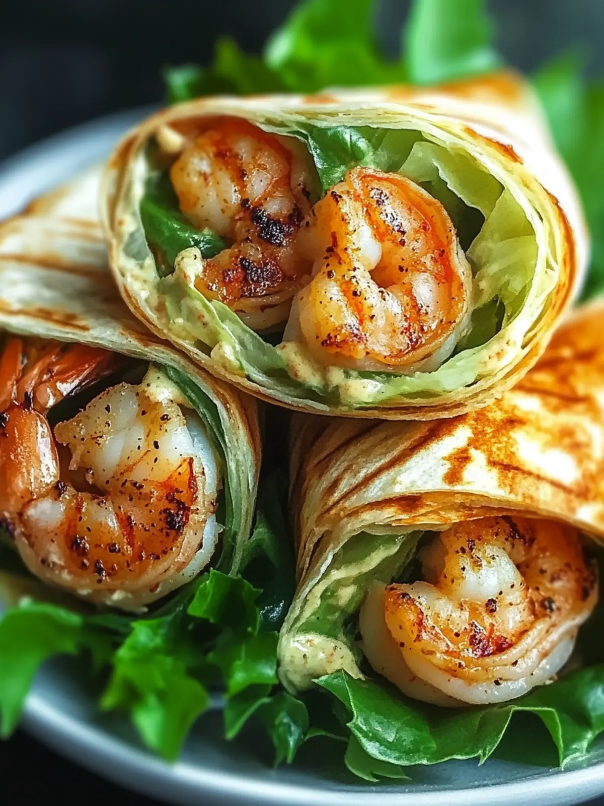Zesty Grilled Shrimp Caesar Wraps