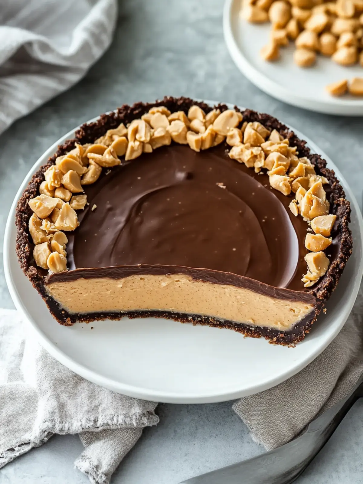 Easy No Bake Chocolate Peanut Butter Pie