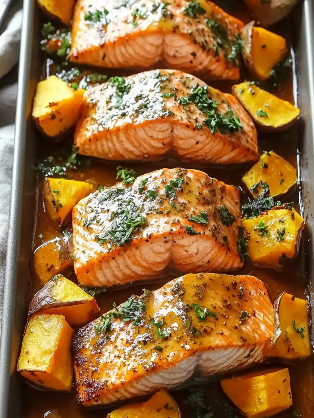 Sheet Pan Maple Dijon Glazed Salmon & Sweet Potatoes Bliss 2 Sheet Pan Maple Dijon Glazed Salmon with Sweet Potatoes