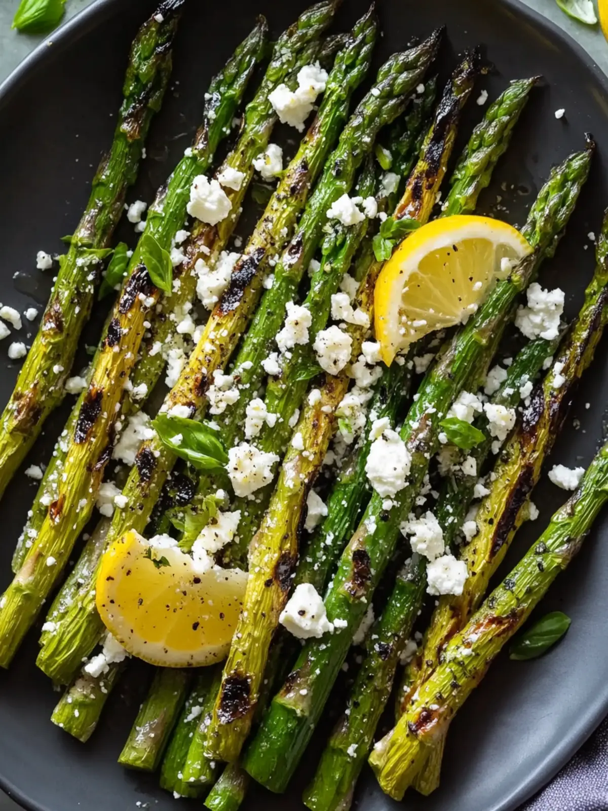 Grilled Asparagus with Lemon and Feta for a Zesty Side Delight 3 Grilled Asparagus with Lemon and Feta