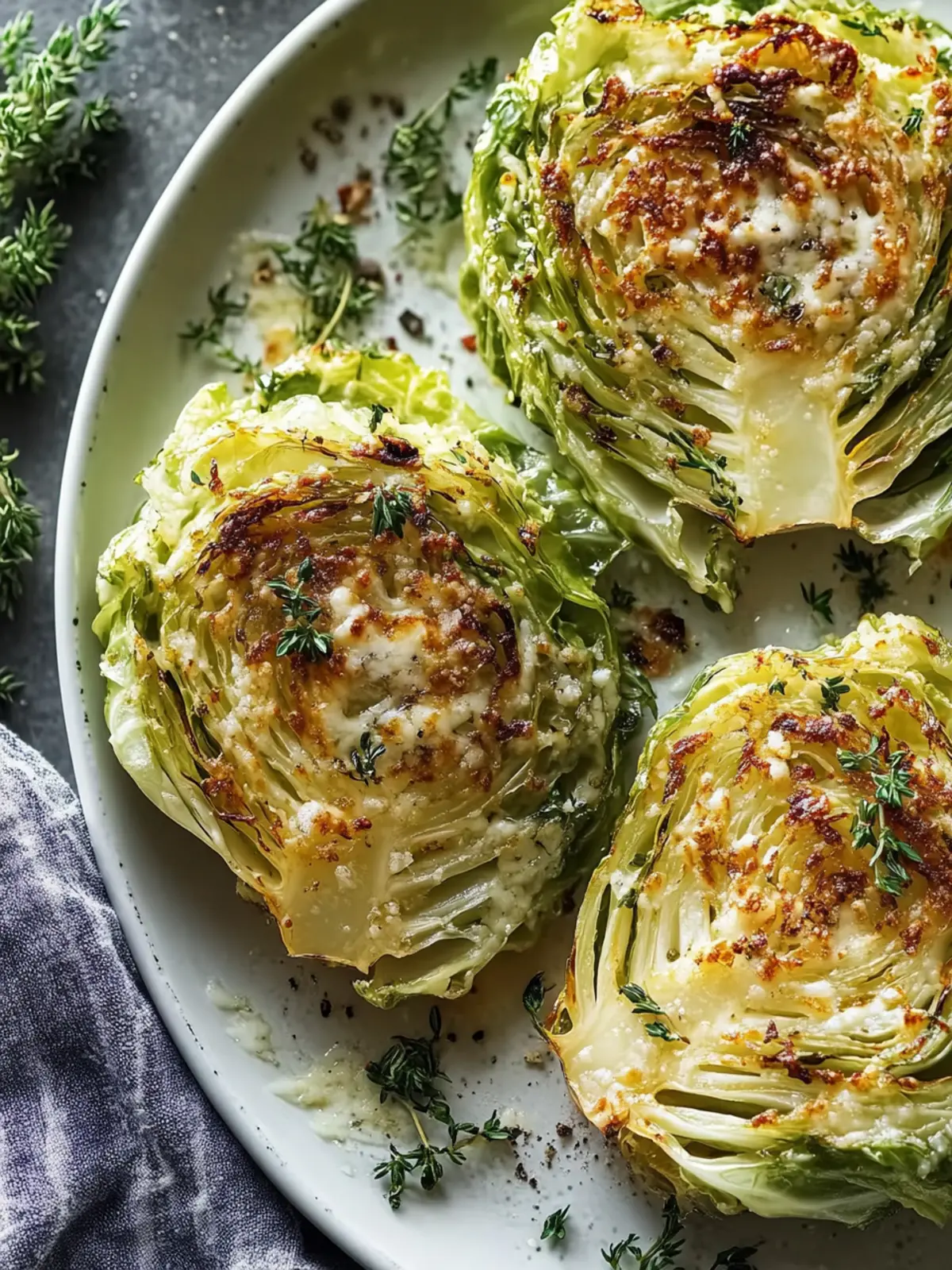 Crispy Cabbage Steaks with Cheese