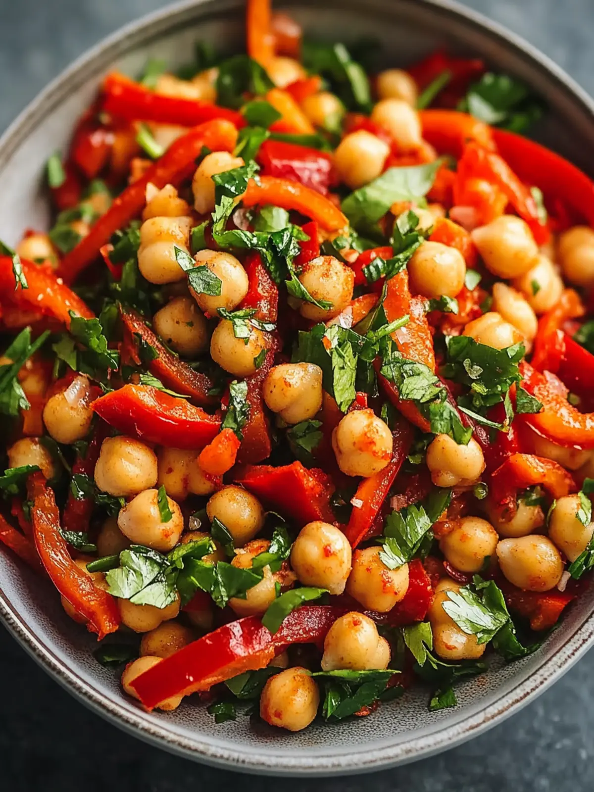 Roasted Red Pepper & Chickpea Salad with Smoked Paprika