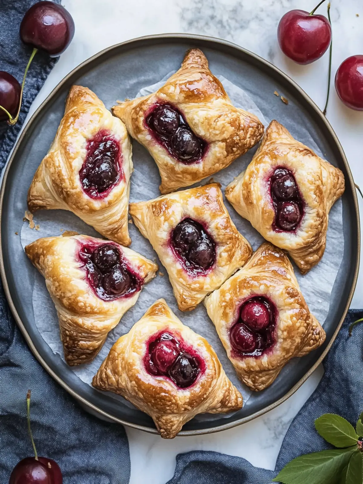 Easy Cherry Danish with Puff Pastry for Sweet Moments at Home 2 Easy Cherry Danish with Puff Pastry