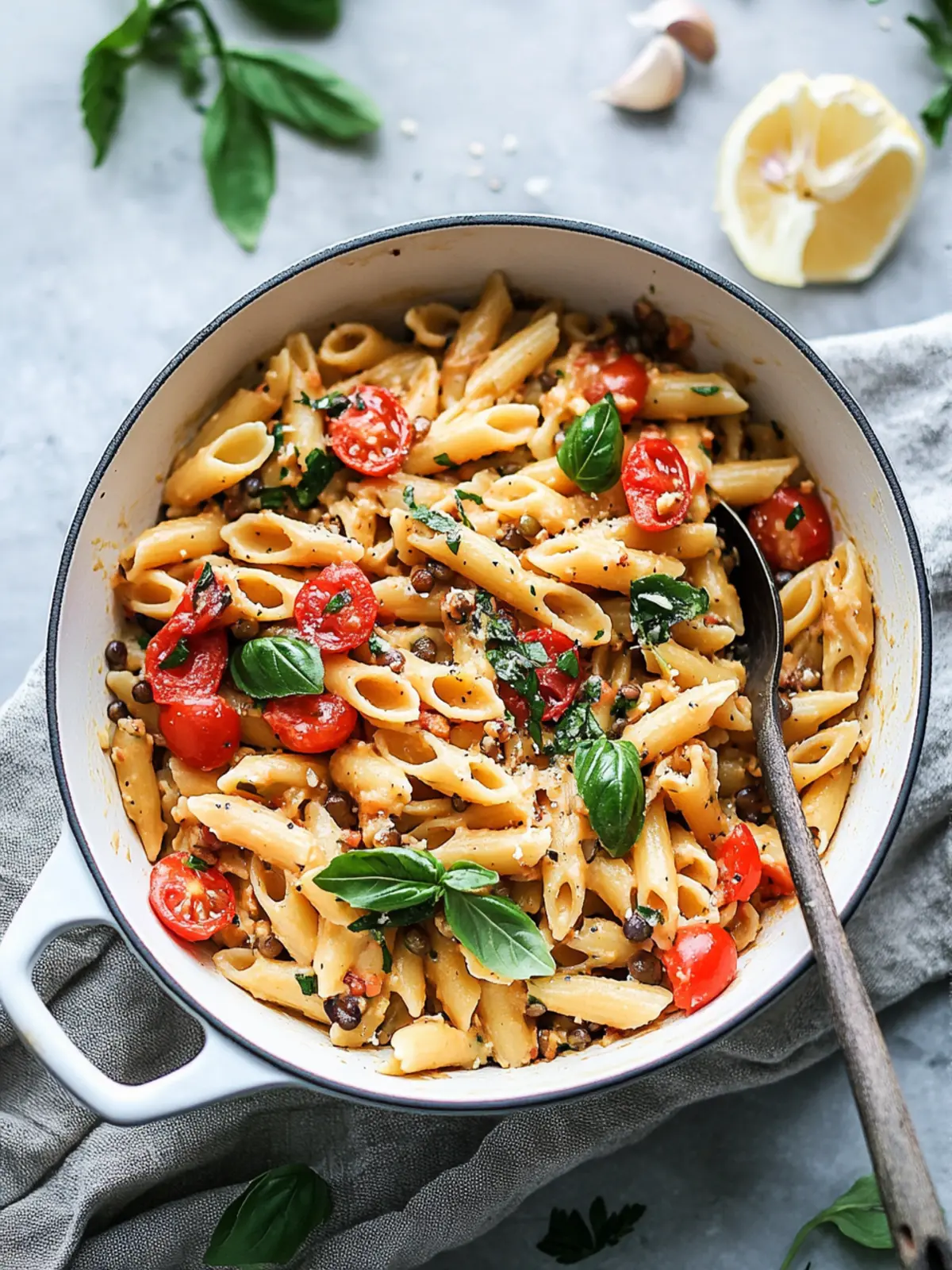 One Pot Vegan Lentil Pasta for Quick Hearty Comfort 4 One Pot Vegan Lentil Pasta