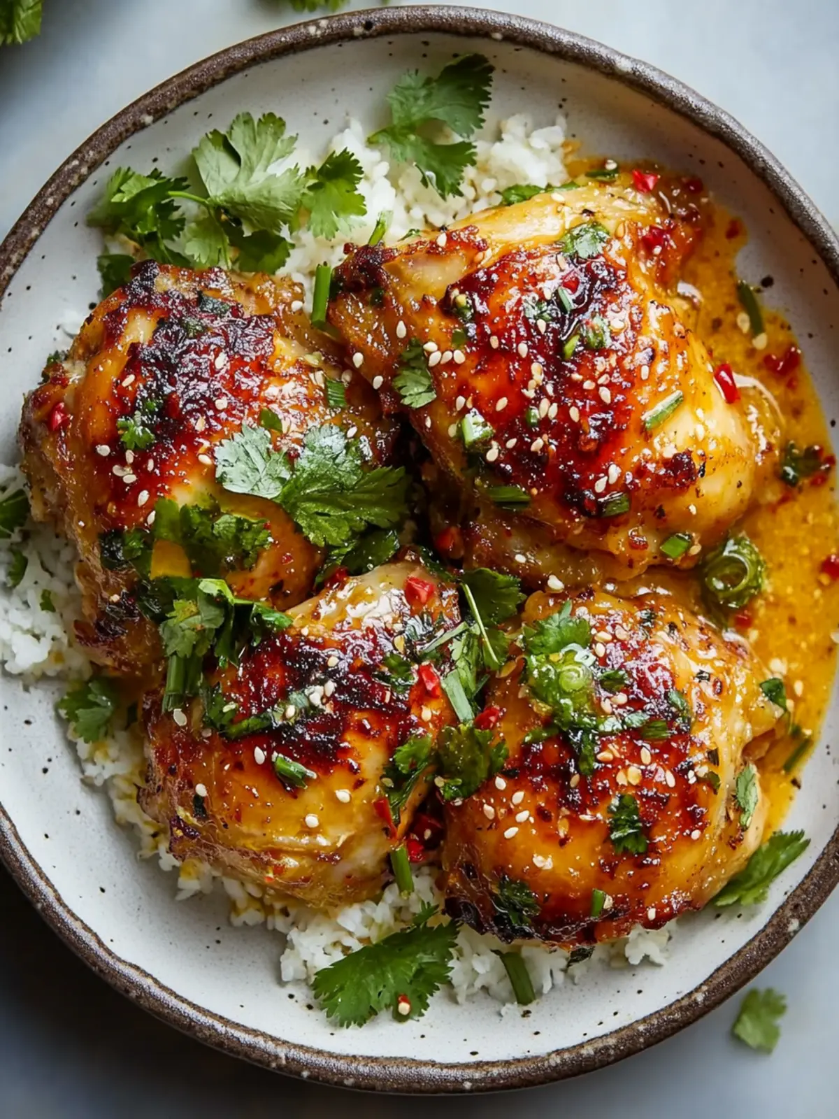 Baked Bang Bang Chicken Thighs with Scallions and Cilantro Bliss 5 Baked Bang Bang Chicken Thighs with Scallions and Cilantro