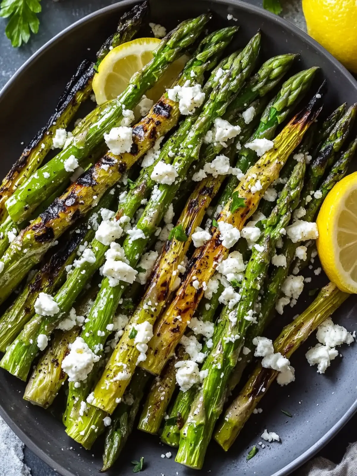 Grilled Asparagus with Lemon and Feta for a Zesty Side Delight 4 Grilled Asparagus with Lemon and Feta