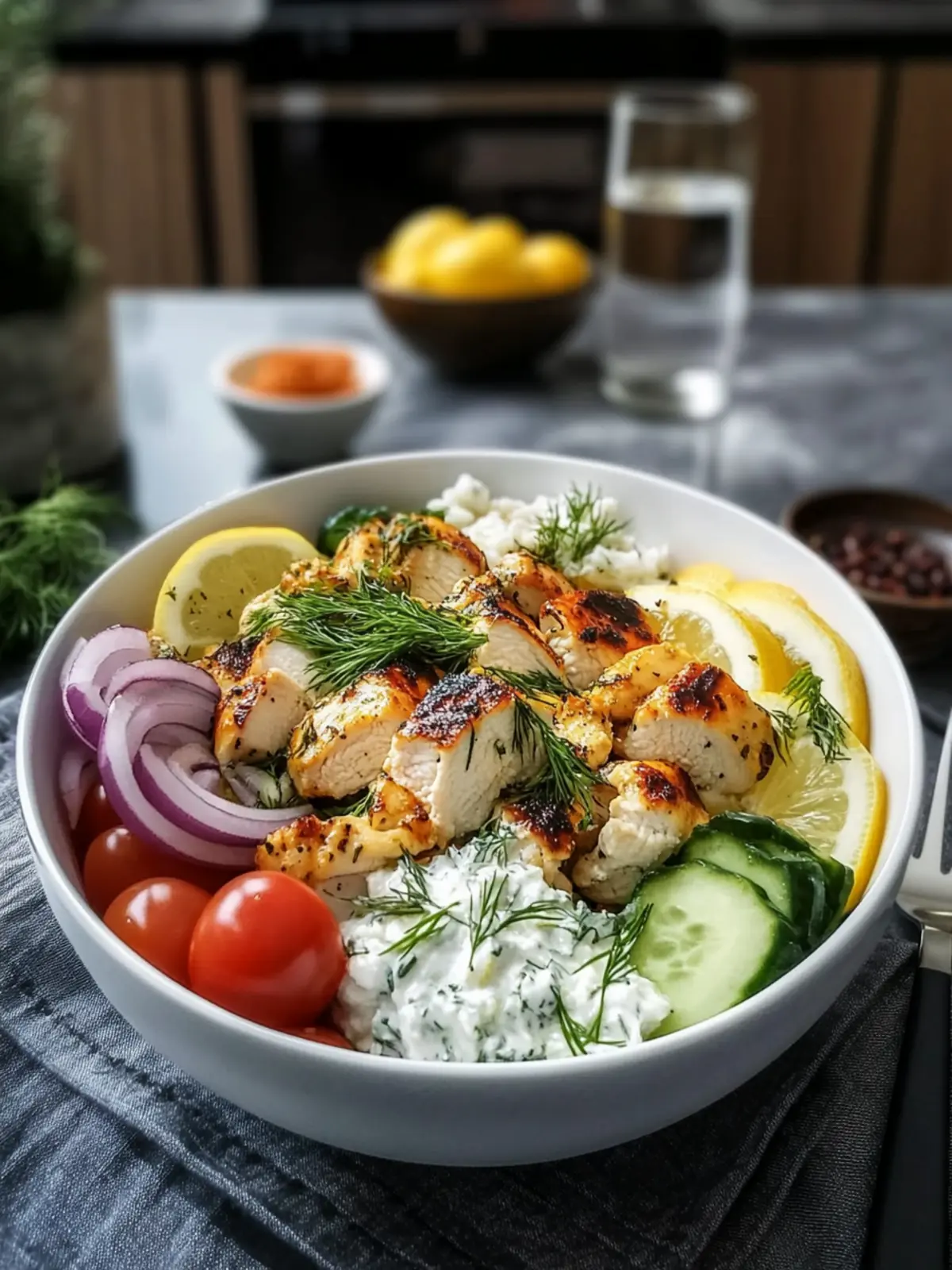 Lemon Dill Chicken Bowl: Enjoy a Low Carb High Protein Meal 2 Lemon Dill Chicken Bowl – Low Carb High Protein Mediterranean Recipe