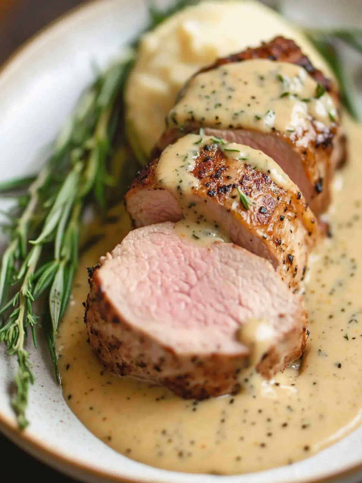 Pork Tenderloin with Mustard Sauce