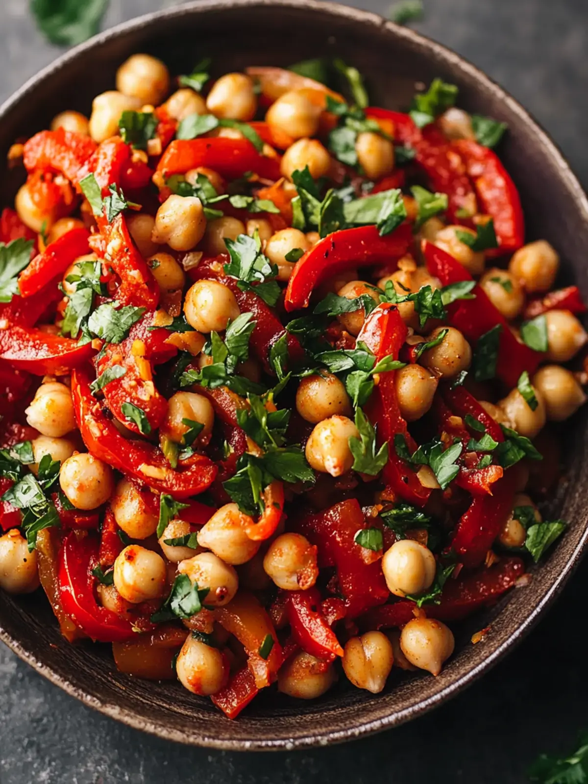Roasted Red Pepper & Chickpea Salad with Smoked Paprika