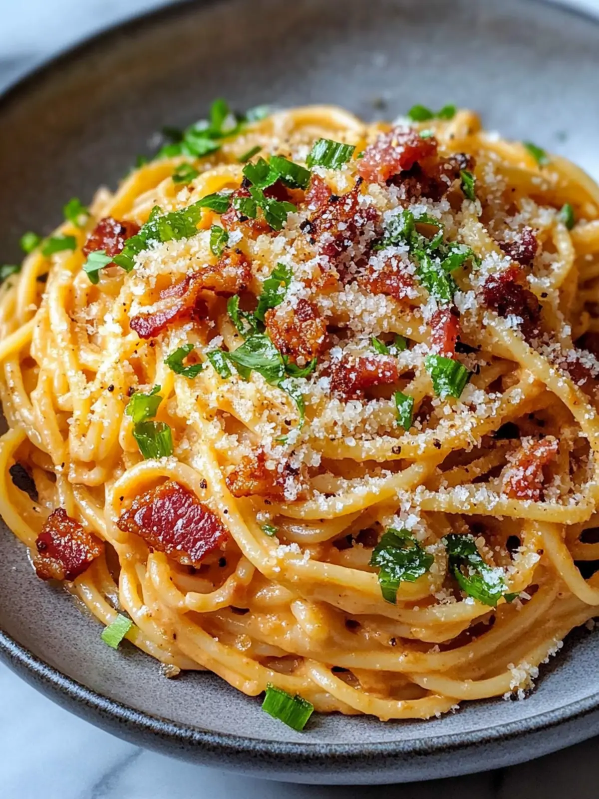 Creamy Gochujang Carbonara with Crispy Bacon Bits Bliss 3 Creamy Gochujang Carbonara with Crispy Bacon Bits