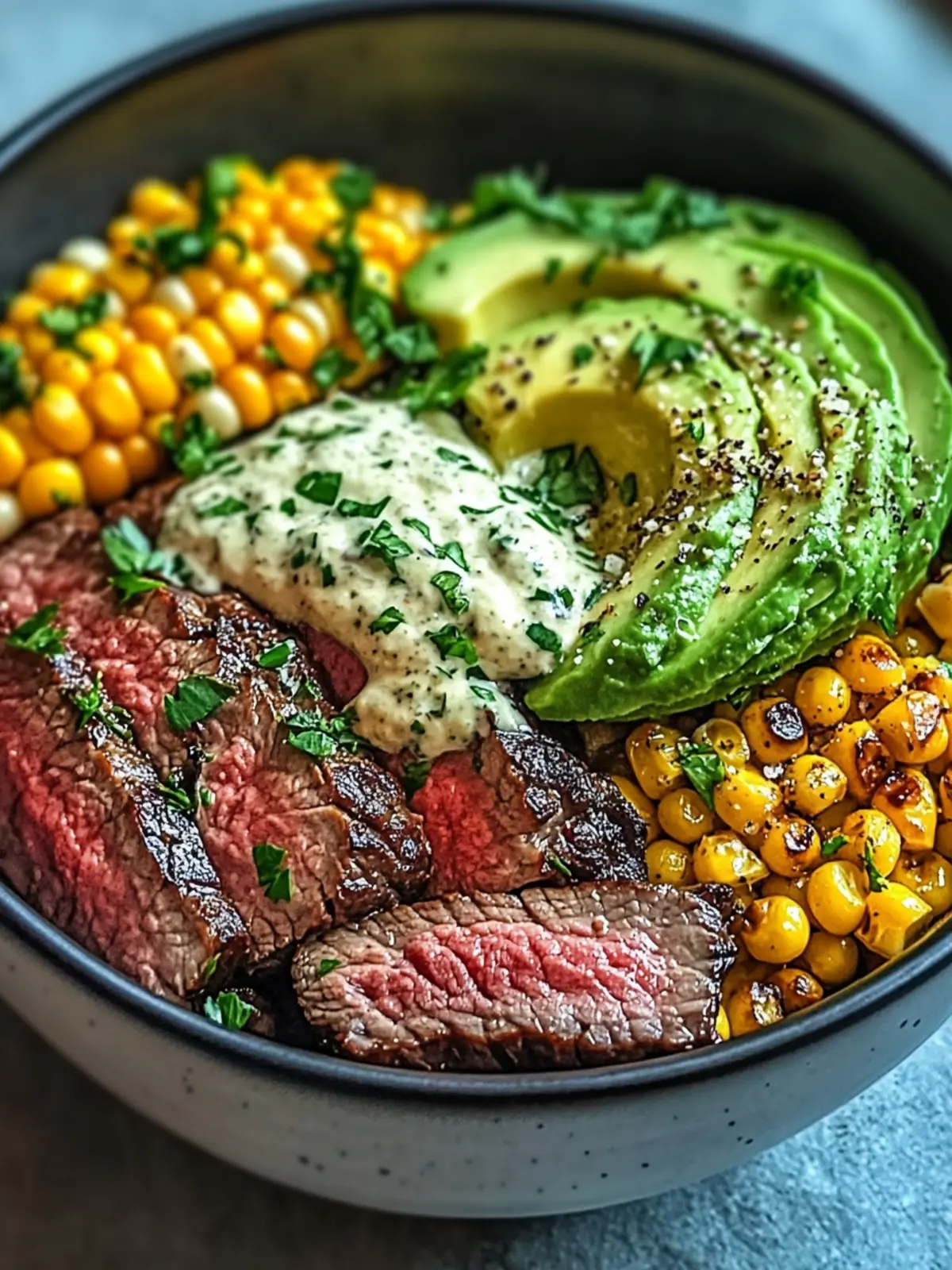 Steak Avocado Roasted Corn Bowl: A Flavor-Packed Delight 2 Steak Avocado Roasted Corn Bowl