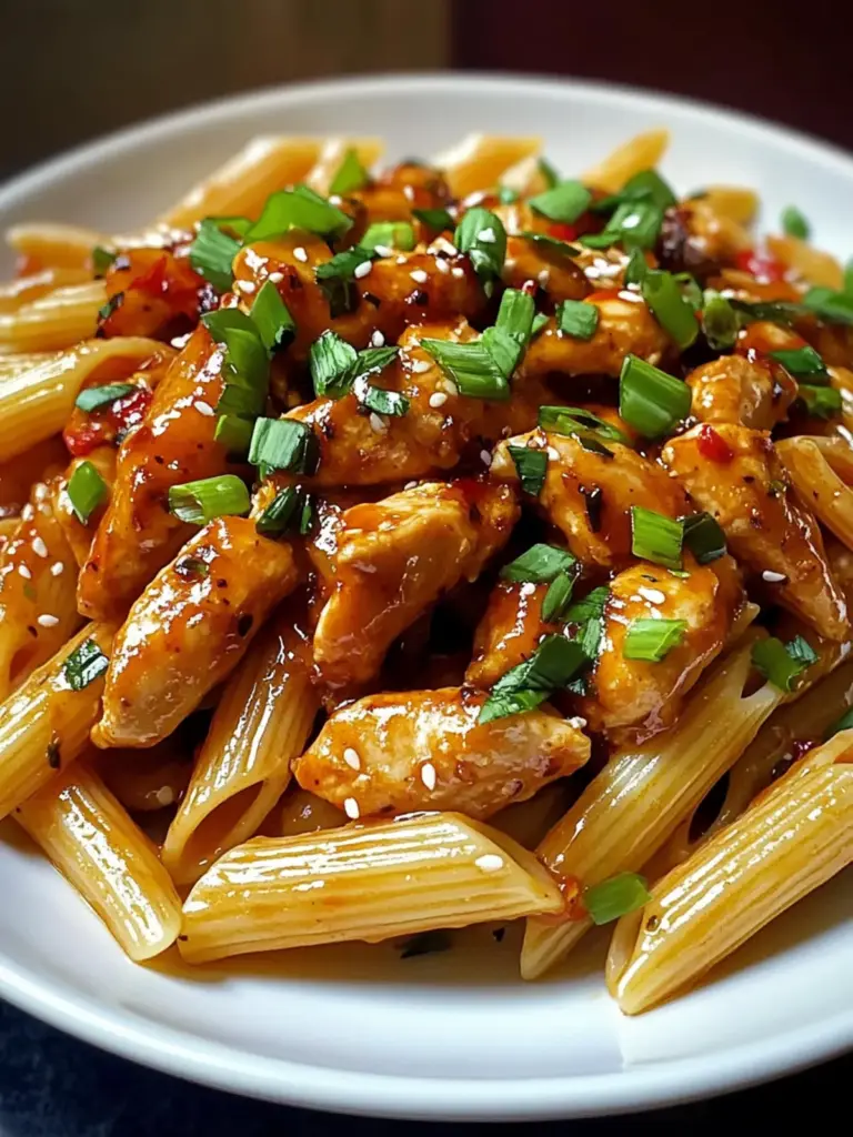 Sticky Honey Chili Garlic Butter Chicken Penne