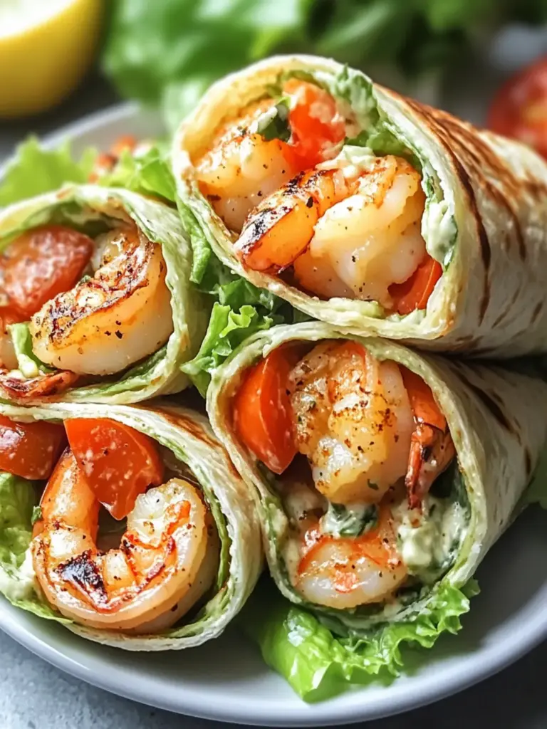 Zesty Grilled Shrimp Caesar Wraps