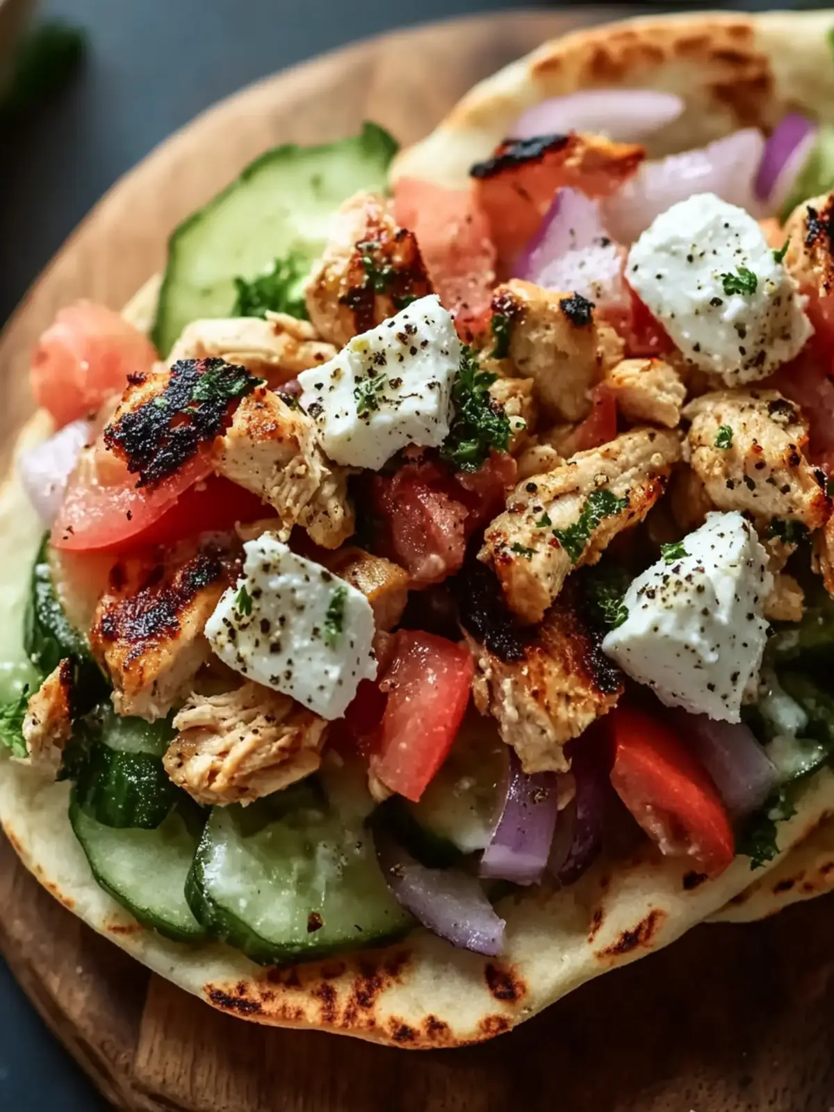 Greek Chicken Pitas