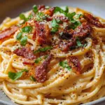 Creamy Gochujang Carbonara with Crispy Bacon Bits