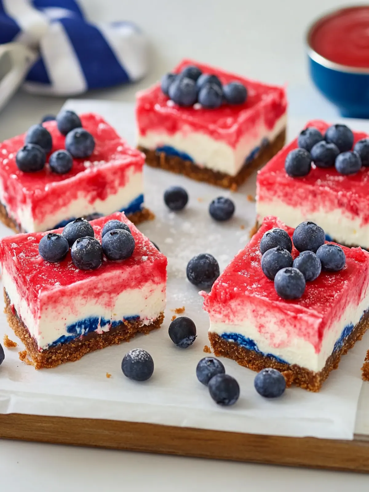 No-Bake Red, White, and Blue Cheesecake Bars for Summer Fun 3 No-Bake Red, White, and Blue Cheesecake Bars