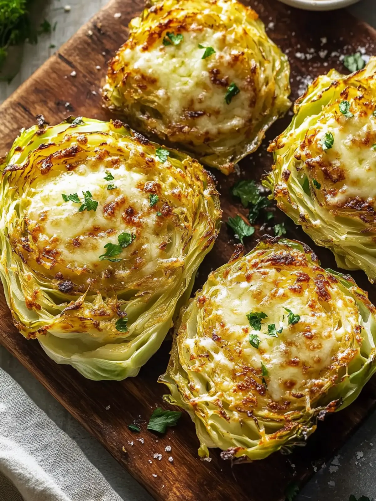 Crispy Cabbage Steaks with Cheese