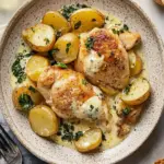 Chicken and Potatoes with Garlic Parmesan Cream Sauce