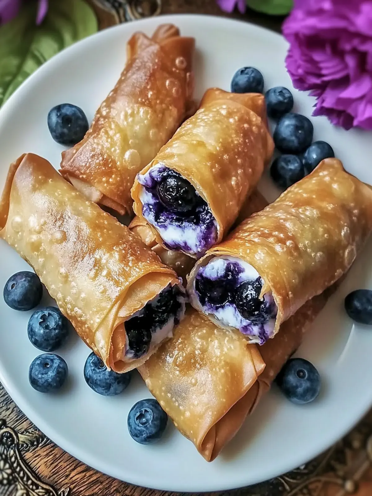 Blueberry Cream Cheese Egg Rolls