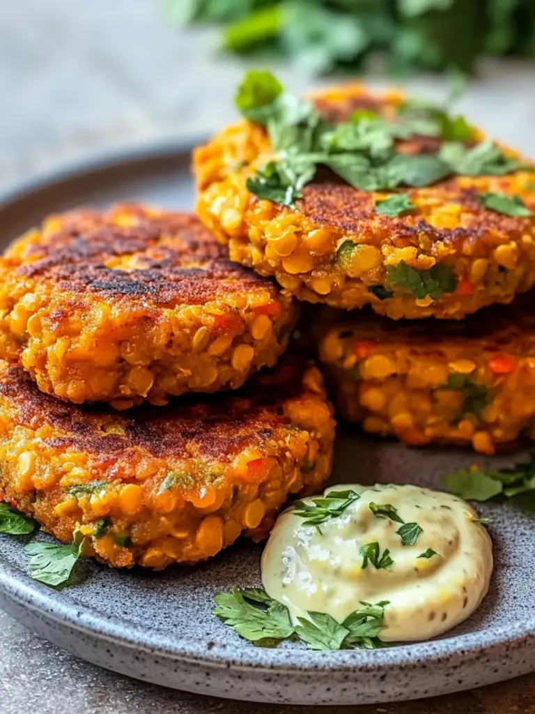 CRISPY SWEET POTATO & RED LENTIL PATTIES