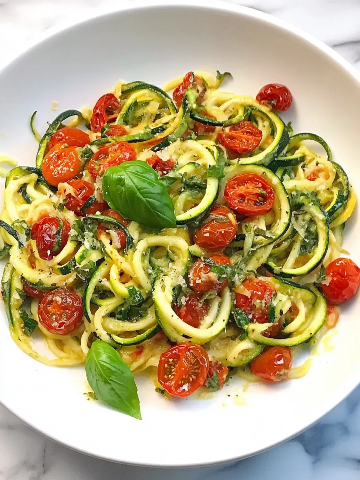 Zucchini Zoodles with Roasted Cherry Tomato Garlic Sauce Magic 2 Zucchini Zoodles with Roasted Cherry Tomato Garlic Sauce