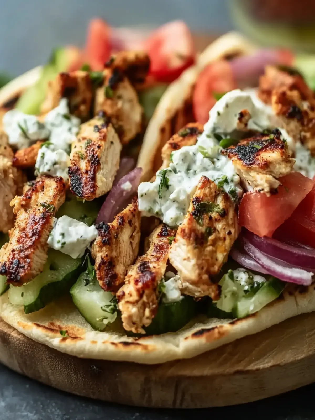 Greek Chicken Pitas
