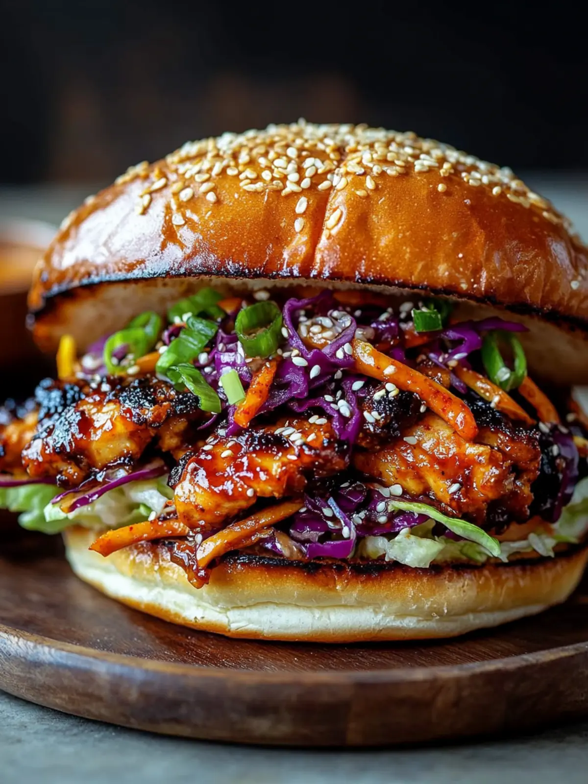 Spicy Korean BBQ Chicken Sandwich with Crispy Slaw Delight 4 Spicy Korean BBQ Chicken Sandwich with Crispy Slaw