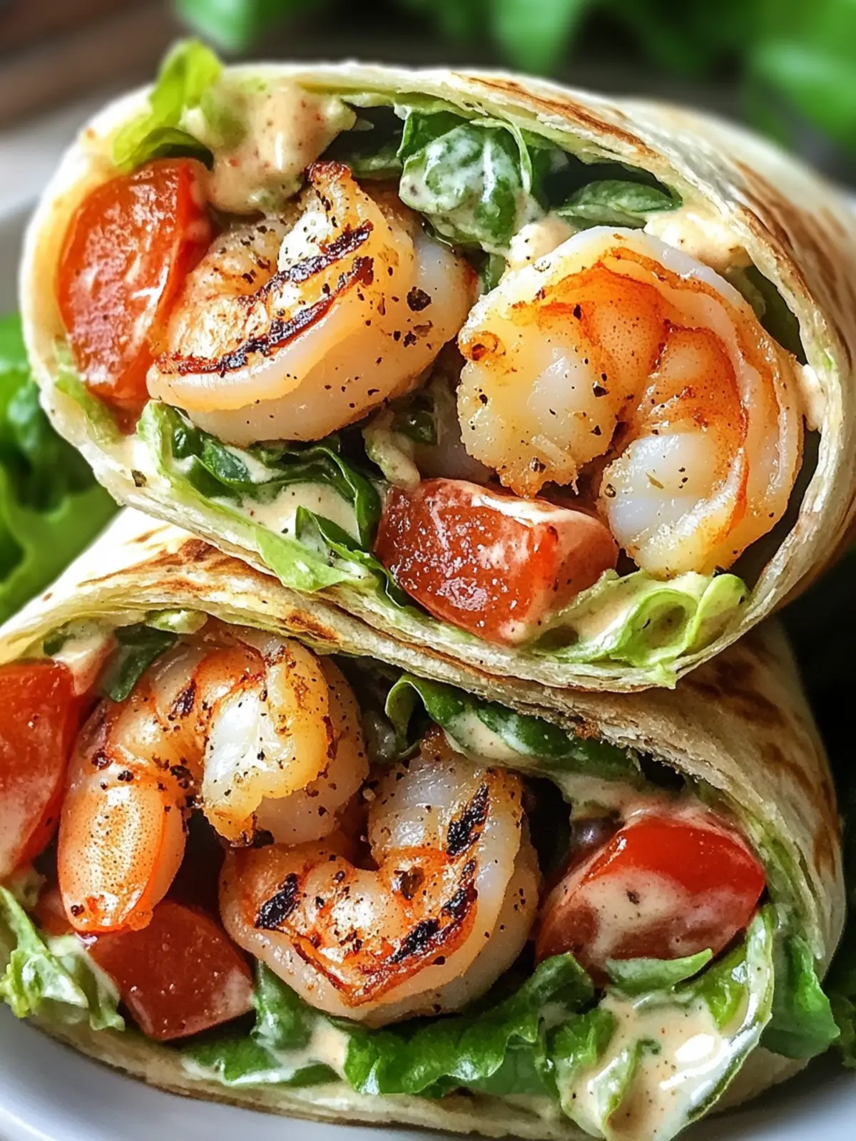 Zesty Grilled Shrimp Caesar Wraps