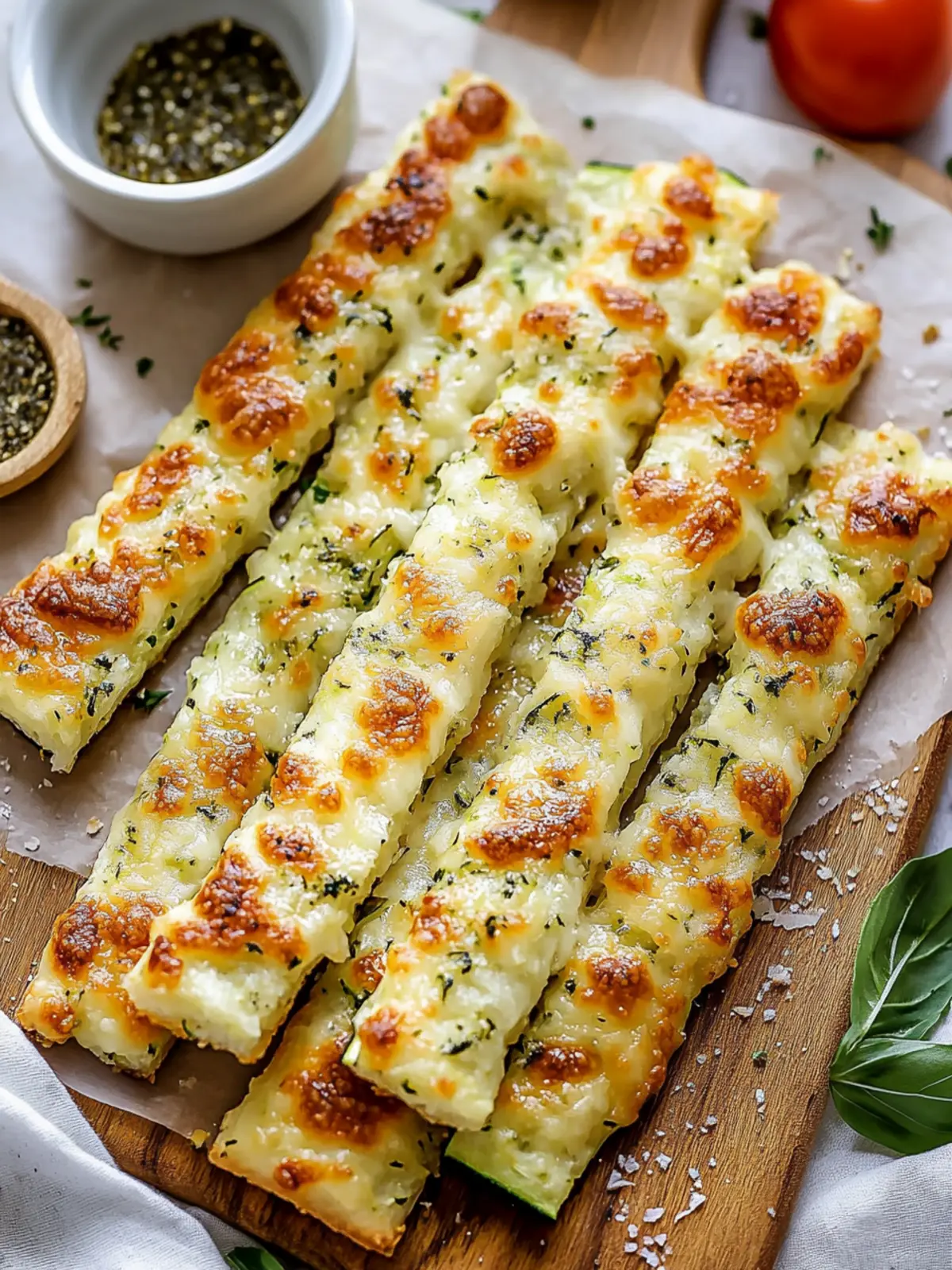 Cheesy Zucchini Breadsticks