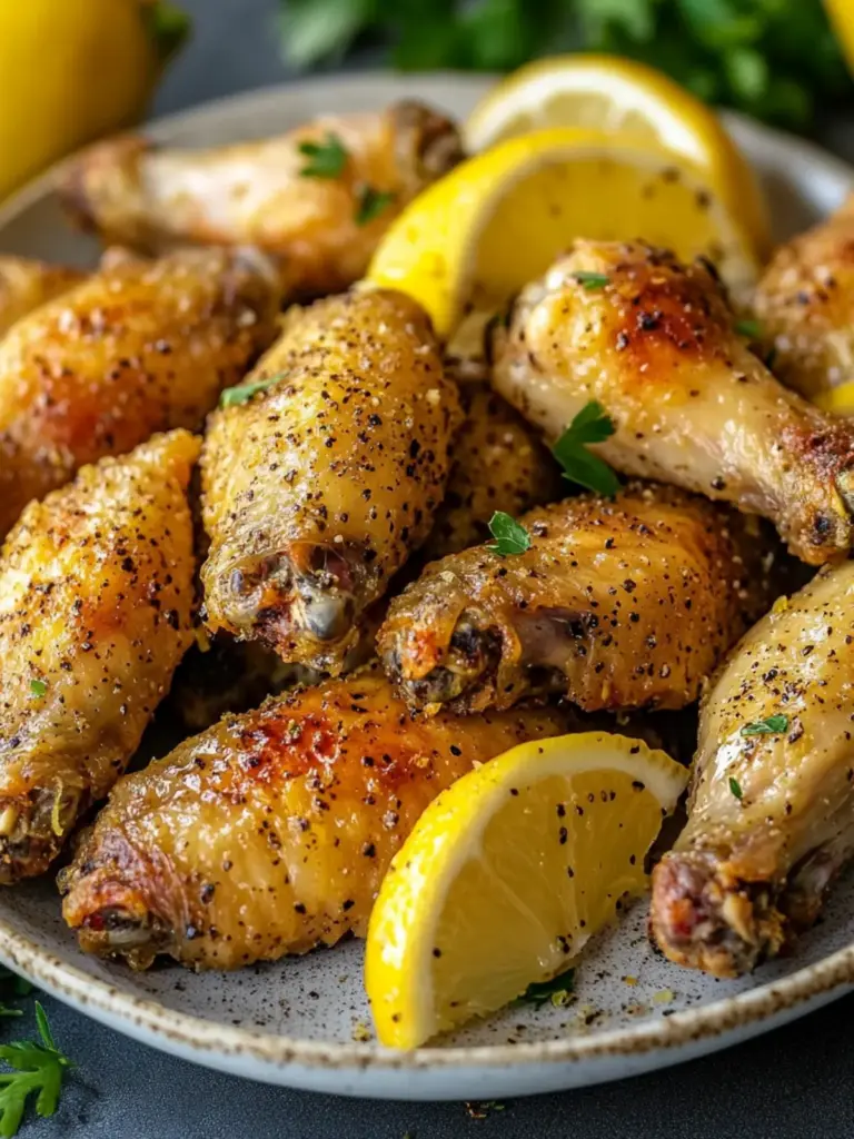 Crispy Baked Lemon Pepper Chicken Wings
