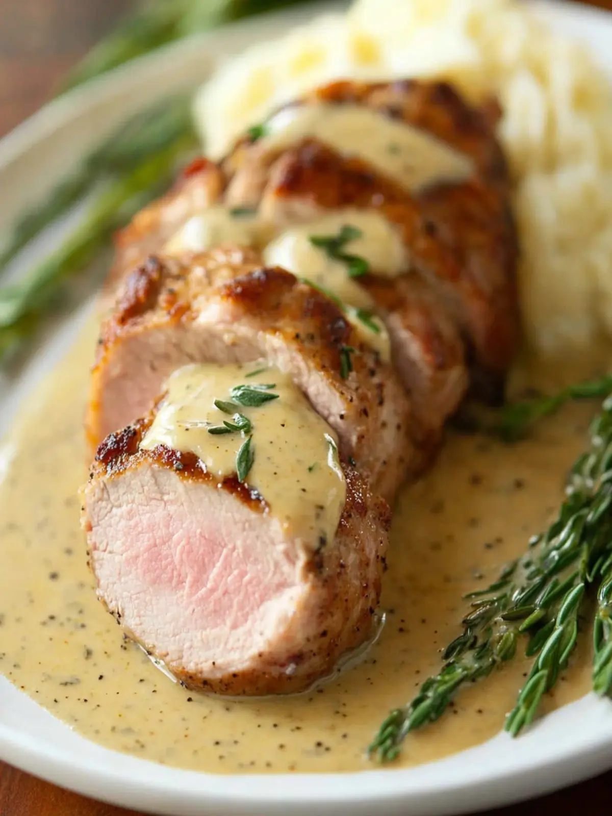 Pork Tenderloin with Mustard Sauce